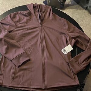 😻PLUS SIZE BEAUTY Brown Full-Zip Jacket